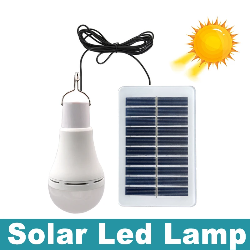 Solar Light LED Rechargeable Charge Bulb hanging Courtyard Garden Camping Lamp O - £76.11 GBP