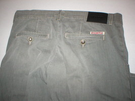 New Mens Hudson Jeans Gray Pants 32 X 34 USA Button Back Pockets Designer Soft  - £146.99 GBP