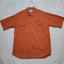 Columbia Fishing Shirt Mens L Large Orange Vented Short Sleeve Casual - £18.32 GBP