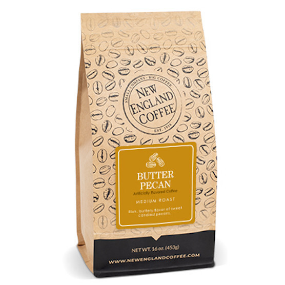 NEW ENGLAND COFFEE BUTTER PECAN WHOLE BEAN COFFEE 16OZ - $17.25