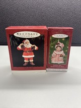 Hallmark Keepsake Refreshing Gift Coca Cola Santa and Mistletoe Miss Ornaments - £5.38 GBP