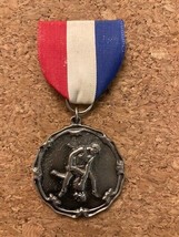 Vintage 2nd Place Wrestling Medal 1.5&quot; Diameter Silver Color - $77.39 MXN