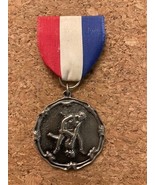 Vintage 2nd Place Wrestling Medal 1.5" Diameter Silver Color - $4.20