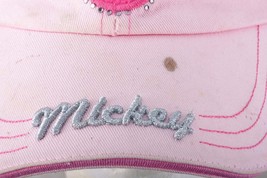 Disney Mickey hat pink girls size 53CM adjustable strapback 100% cotton cap - £5.55 GBP