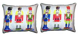 Pair of Betsy Drake Nut Crackers Small Pillows 11X 14 - £55.26 GBP