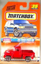 1998 Matchbox #35/75 Classic Decades Series 5 &#39;56 FORD PICK UP Red w/Split 5 Sp - £9.83 GBP