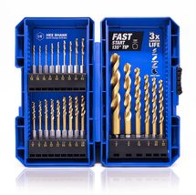 24 Pieces Hex Shank Drill Bit Set for Impact Driver, HSS Twist Titanium Drill - $27.99