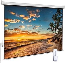 Auto Motorized Projector Screen With Remote Control, 120 Inch, 4:3 Aspec... - £203.75 GBP