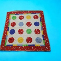Vintage Handmade Peanuts Snoopy  Baby Quilt Lap Throw Primary Colors 34&quot;x34&quot; Sq - £15.52 GBP