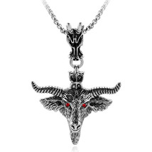 Church of Satan Sigil Baphomet Goat Stainless Steel (316L) Pendant W/Necklace  - £13.61 GBP