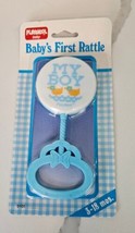 NOS Playskool Baby Vintage 1988 BABY&#39;S FIRST Rattle- Blue My Boy Yellow ... - £19.74 GBP