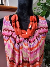 Sunny Leigh Women Multicolor Polyester Scoop Neck Sleeveless Knee Length Dress S - £21.08 GBP