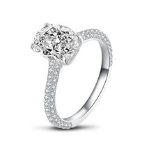 2.5 Carat Oval Cut Simulated Diamond Engagement Wedding Sterling Silver Ring 4 P - £45.17 GBP