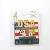 Atlanta 1996 Olympics USA Host Country Of The XXVI Olympiad American Flag Pin - £9.71 GBP