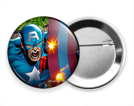 Captain America First Avenger Superhero Shield New Pinback Pin Button Gift Idea - £9.81 GBP+