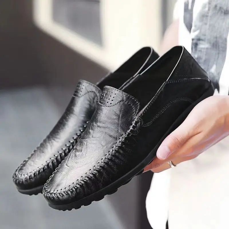 Loafers Men PU Leather Casual Shoes Flat Slip-on  Shoes for Men Light Designer   - £222.36 GBP