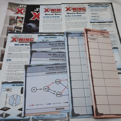 (10) Star Wars X-Wing 1st Edition Mission Booklets Quick Start And Campa... - $19.79