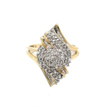 10k Yellow Gold 1/2 ctw Diamond Cocktail Ring 4.6g Size 6.75 - £621.78 GBP