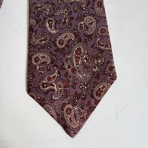 Rooster Tie Narrow Purple Red Maroon Paisley Mens Necktie 3&quot; by 54&quot; - £3.90 GBP