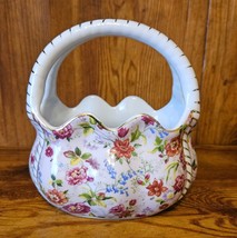 Formalities By Baum Bros. Double Handle Porcelain Floral Basket Vase w/G... - $356.03 MXN
