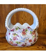 Formalities By Baum Bros. Double Handle Porcelain Floral Basket Vase w/G... - $356.03 MXN