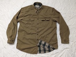 LL Bean Hurricane Flannel Lined Canvas Shacket Jacket Shirt Men&#39;s Large ... - $33.95