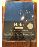 NoJo 3-Piece Toddler Sheet Set, Blue, Solid Blue Ships N 24h - £24.40 GBP