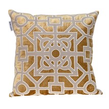 18 X 18 Gold Abstract Velvet Throw Pillow - $1,998.92 MXN
