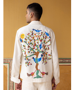 1 Piece Hand Painted Gond Art Tree Of Life Jacket Unisex Wear 100% Soft Cotton. - $640.78 CAD
