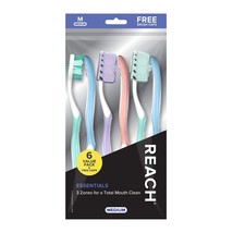 Reach Essentials Toothbrush with Toothbrush Covers, Multi-Angled Medium ... - $11.84