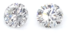Lot De 2 Cvd Labo Grown Rond Coupe Diamants Certifié Igi Carats = 2.19 G VVS2 - £4,173.69 GBP