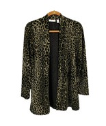 Susan Graver QVC Brown 2-Tone Animal Print Small Open Front Cardigan - $23.71 CAD