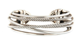 David yurman &quot;wide crossover multi-row cuff&quot; Women&#39;s Bracelet .925 Silver 376263 - £796.08 GBP