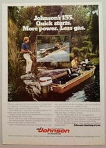 1973 Print Ad Johnson 135 HP Outboard Motors Fishermen & Boat - $11.30