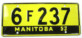 Vintage 1953 Manitoba Canada Wheaties Cereal Mini Metal License Plate 6F237 - £7.81 GBP