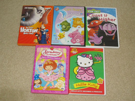 Lot of 5 Children&#39;s DVDs - Hello Kitty, Seuss, Sesame Street, Care Bears, etc. - £7.83 GBP