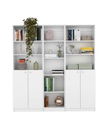 Levan 3 Piece Living Room Set with 3 Bookcases, White - $555.99