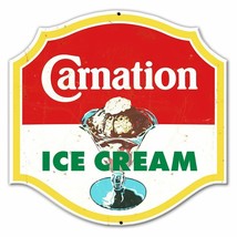Carnation Ice Cream Plasma Cut Advertising Metal Sign - £46.50 GBP