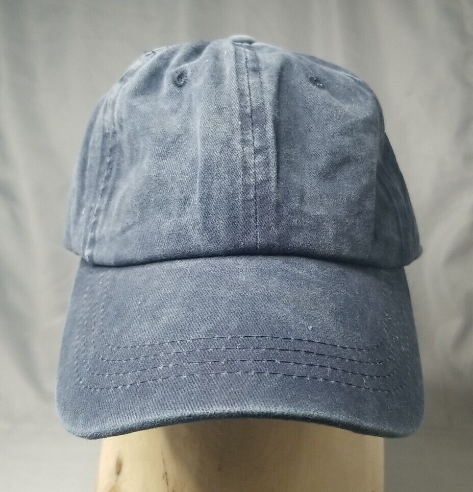 Primary image for Baseball Hat Cap Black 100% Cotton Adjustable Strap Washed Look Blank