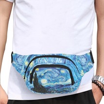 Starry Night Van Gogh Art Fanny Pack Bumbag Waist Bag with 3 Compartment - £29.72 GBP