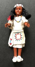 Vintage Plastic Native American Doll Woman w/ Baby on Back 8&quot; - £6.71 GBP