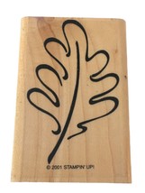 Stampin Up Rubber Stamp Oak Leaf Outline Medium Vertical Fall Season 2.5 inch - £3.97 GBP