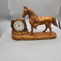Antique Sessions Horse &amp; Cowboy Western Bronze/Copper Clock Gilbert Works - £67.26 GBP