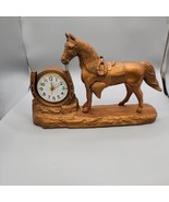 Antique Sessions Horse &amp; Cowboy Western Bronze/Copper Clock Gilbert Works - £65.82 GBP