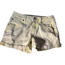 Justice Highlights Girls Size 10 Simply Low Yellow Denim Jean Shorts Distressed - £9.69 GBP