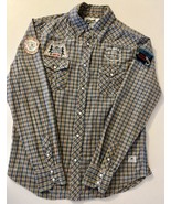VTG Mens Med Trailwear Pearl Snap Plaid Shirt HollyWood The Jean People ... - £25.83 GBP