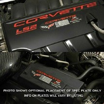 C5 C6 Corvette Spec Data Plate Embossed in Scratch-Resistant Aluminum 97 thru 13 - $32.95