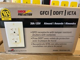 COOPER GFCI RECEPTACLE WITH TAMPER RESISTANT SHUTTERS TRVGF20A-SP NEW - $7.91