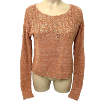 Mossimo Cropped Round Neck Long Sleeved Sweater Womens size XS RustOrange Cotton - £18.03 GBP