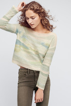 New Anthropologie Troubadour Frosted Horizon Sea Blue Alpaca Wool Sweater M - £46.70 GBP